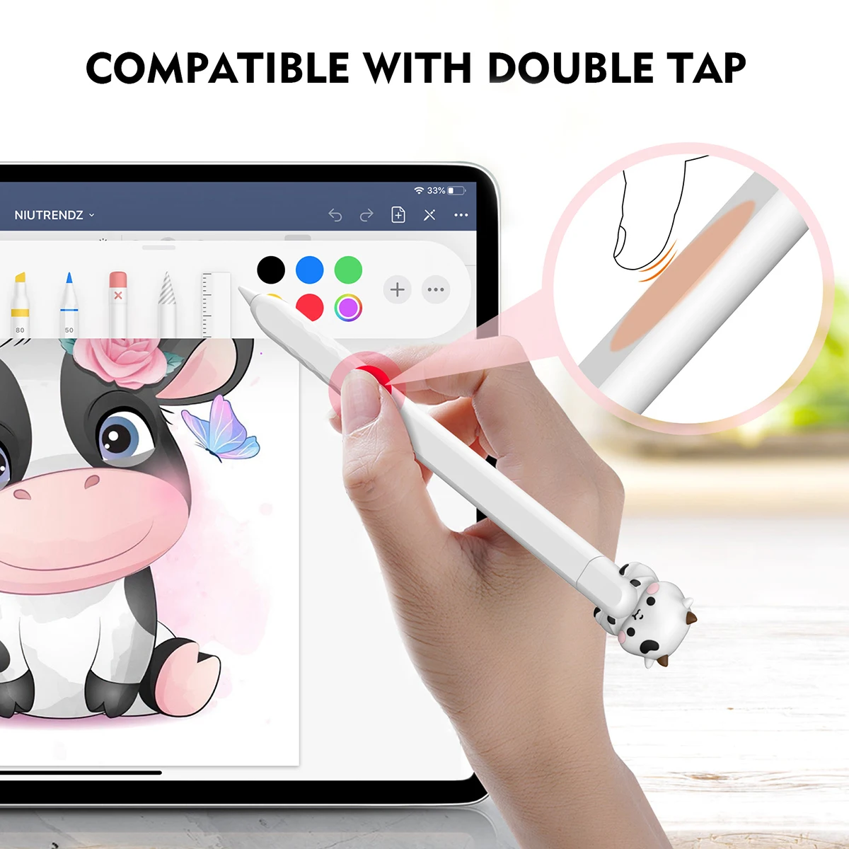 غطاء حماية لطيف على شكل دب لجهاز Apple Pencil Pro والجيل الثاني، غطاء حماية من السيليكون للجيل الأول #5