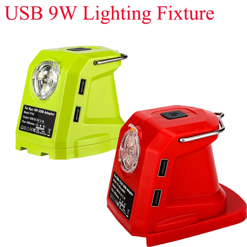 

420 Lumens Work Light Portable LED Flashlight Compatible with For Ryobi/Craftsman 18V Lithium Batteries Dual USB Ports and Hook