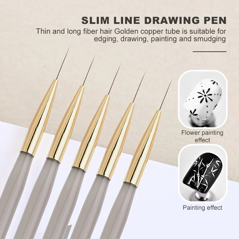 Nail Art Liner Pinsel Französisch Streifen Nagel Linie Malerei Stift 18mm Schlanke Lange Linie Zeichnung Pinsel UV Gel DIY maniküre Werkzeug