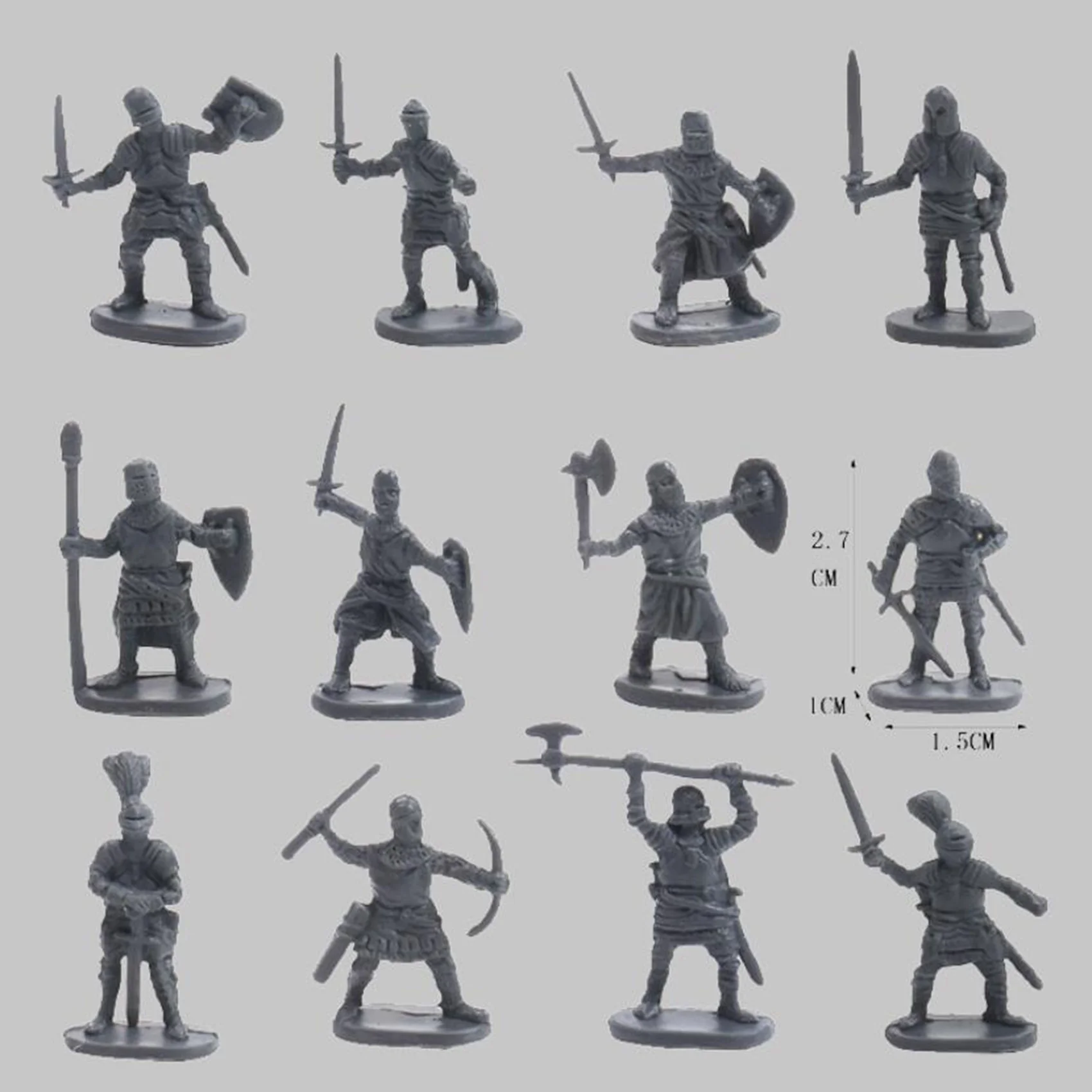 250 Pcs/Bag Medieval Cavalry War Horse Soldier Model Roman Soldier Ancient Medieval Warrior Model for Kids Boy Adult