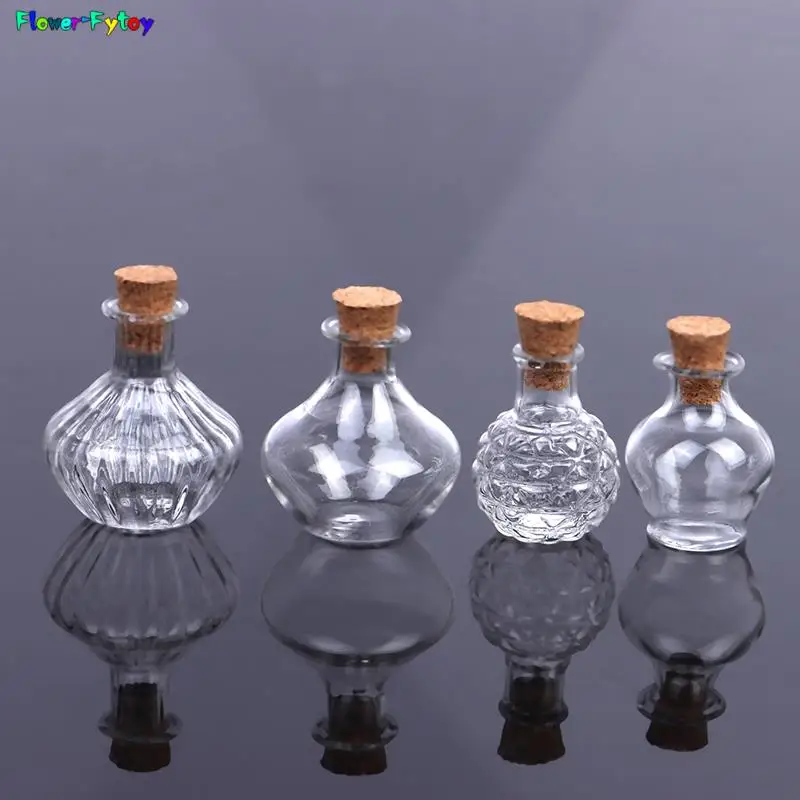 

1pc 1:12 Dollhouse Miniature Storage Tank Glass Bottle W/Cork Cover Tiny Jar Vase Model Toy Doll House Decorate Accessories