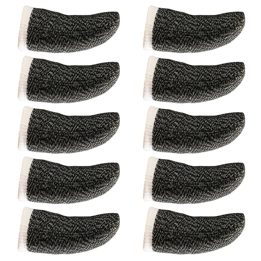 

10 Pcs -sweat Finger Cots Gaming Cover Touch Screen Sleeve Telephone Game Touchscreen Copper Fiber