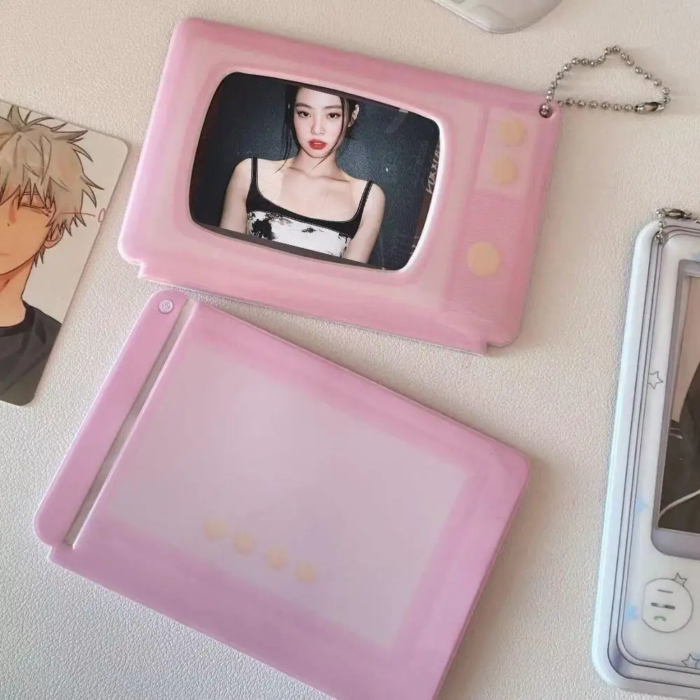 Cartoon 3 Inch PVC Mobile Shape Korea Photocard Holder Creative Camera Idol Photo Card Cover Bag Pendant School Stationery