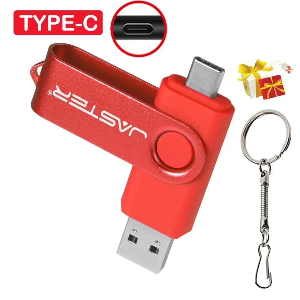 TYPE-C USB-Flash-Laufwerk 128 GB Stiftlaufwerk mit echter Kapazität 64 GB Kostenloser Schlüsselanhänger Memory Stick Kreatives Geschäftsgeschenk Rot U-Disk Blau 32G