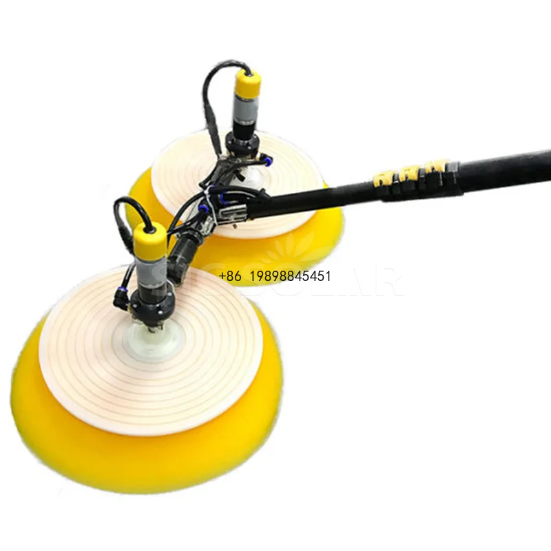 Double-Head Brush for Solar Panels Handle Cleaning Kit Telescopic Pole