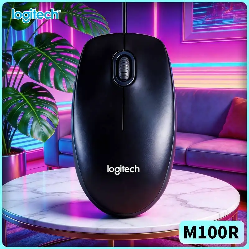 

Проводная оптическая USB-мышь Logitech M100R, 1000 DPI, с удобным захватом для обеих рук, для офиса, дома, ПК, ноутбука, задач по анализу данных