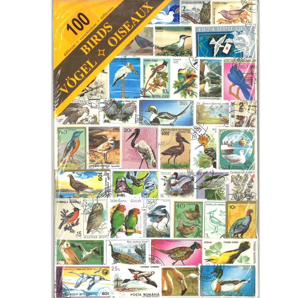 Birds 100 PCS/Lot Topic Stamps World Original Postage Stamp with Postmark Good Condition Collection No Repeat