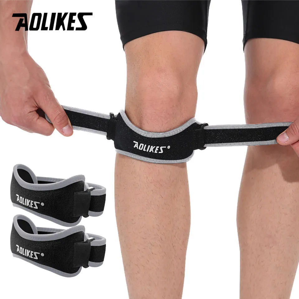 AOLIKES 1Pair Knee Braces for Knee Pain,Patella Knee Support Strap,Adjustable Patellar Stabilizer Band for Basketball,Running