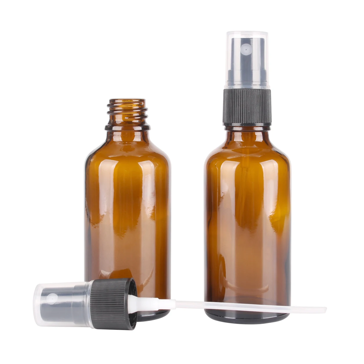 6/12/24pcs 5ml/10ml/15ml/20ml/30ml/50ml/100ml Amber Glass Spray Refillable Bottles with Mist Sprayer for Perfume Essential Oils