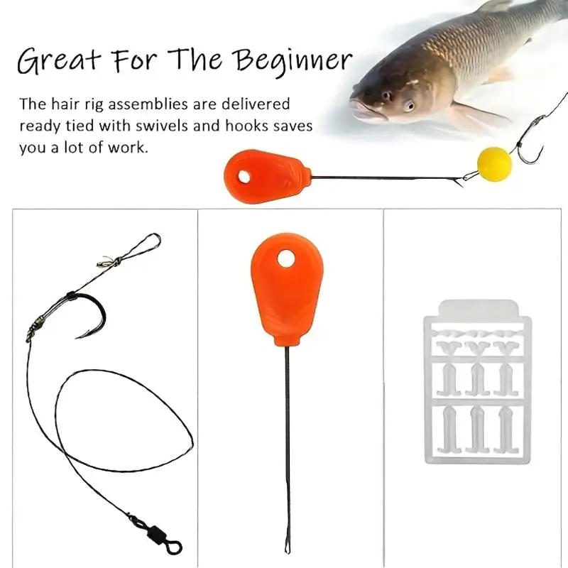 Lot de 4/8 aiguilles à appâts pour la pêche à la carpe avec boîte de rangement, outils professionnels pour l'enfilage des appâts, accessoires de pêche à la carpe