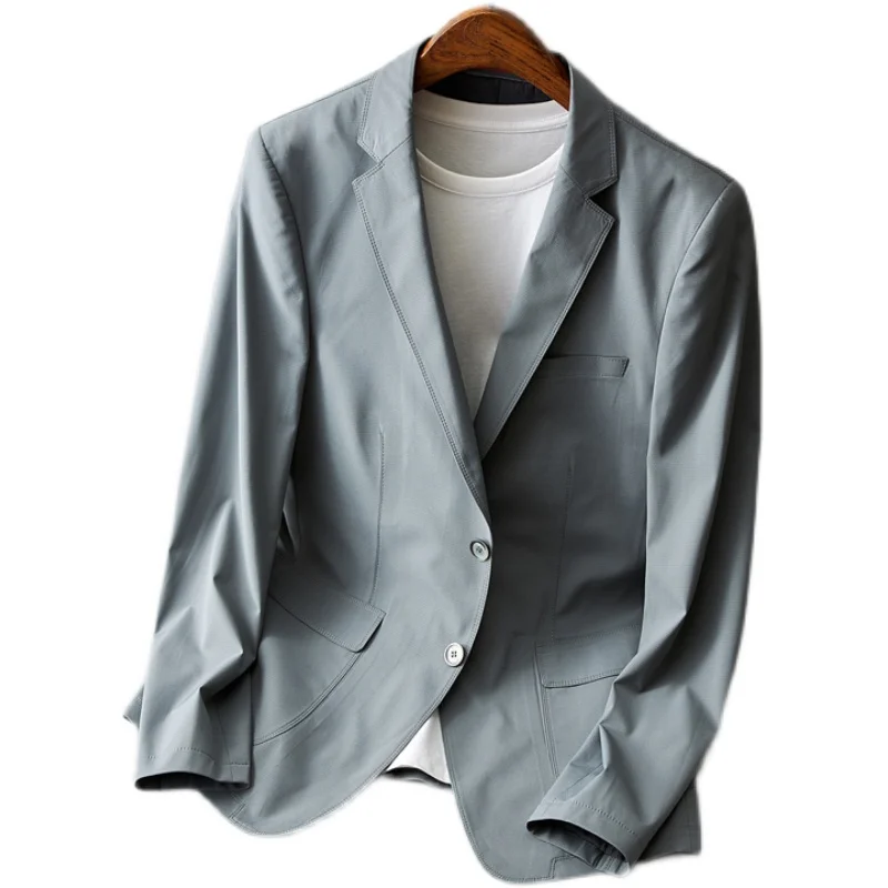 Spring 2024 New Men\'s Suit Fashion Handsome Business Korean Version Thin Banquet Solid Color Casual Suit Jacket Acetate M-4XL
