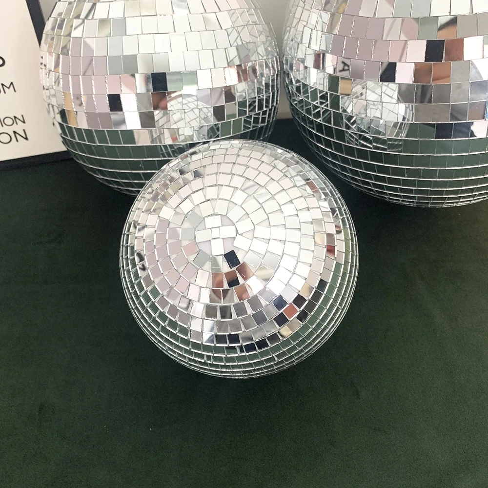 Disco Ball Stage Light Rotating Mirror Ball Wall Decor Glass Ball Party Decorations Bar Reflection Disco Ball Party Decor