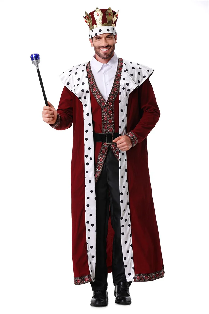 Halloween Emperor King Cosplay Costume Medieval Royal Court Fantasia Fancy Dress Men Couple Medieval Canival Party Costume