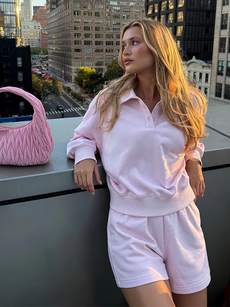 

Women's Tracksuit Laple Zipper Patchwork Full Sleeve Sweatshirt Loose Elastic Waist Pants Female 2 Piece Set 2025 Lady Outfits