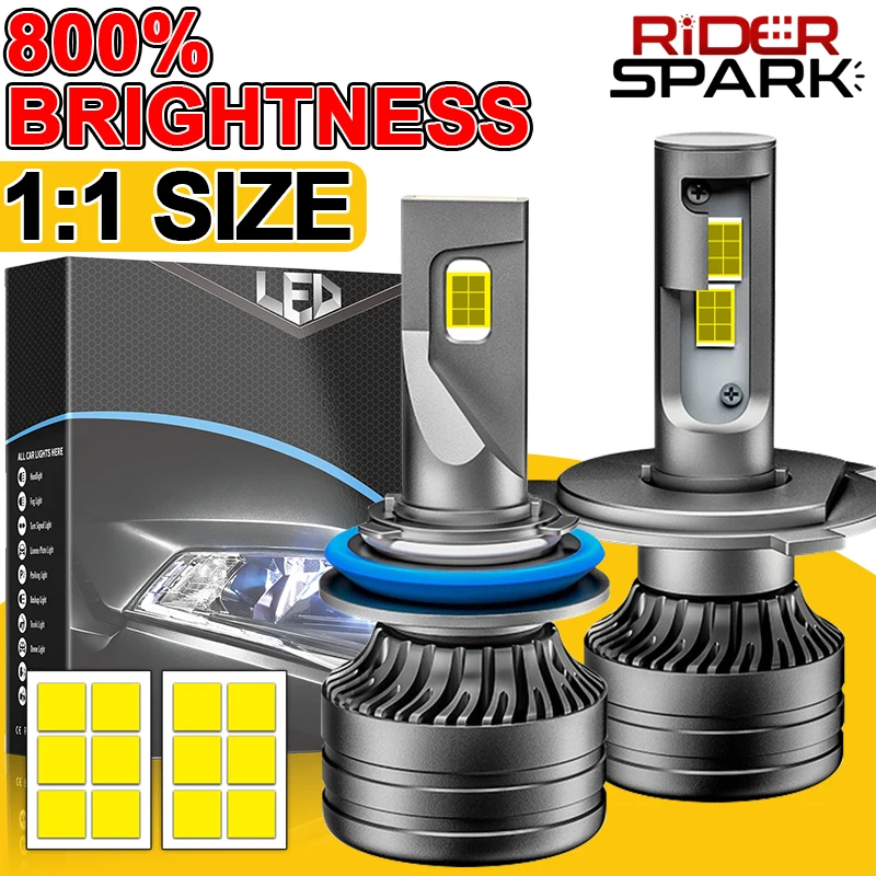 

2 шт. автомобильный фонарь H7 H4 H1 9006 H11 H8 H9 9005 HB3 HB4 9012 Супер яркая светодиодная фара дальнего ближнего света противотуманная лампа белая 6000K 12V