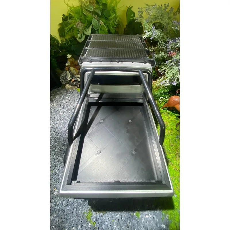 RC Crawler Truck Bed Modification, Retractable Cargo Cover, Trunk Upgrade for KM BG630 KM6 1/8 RC Off-Road Crawler.