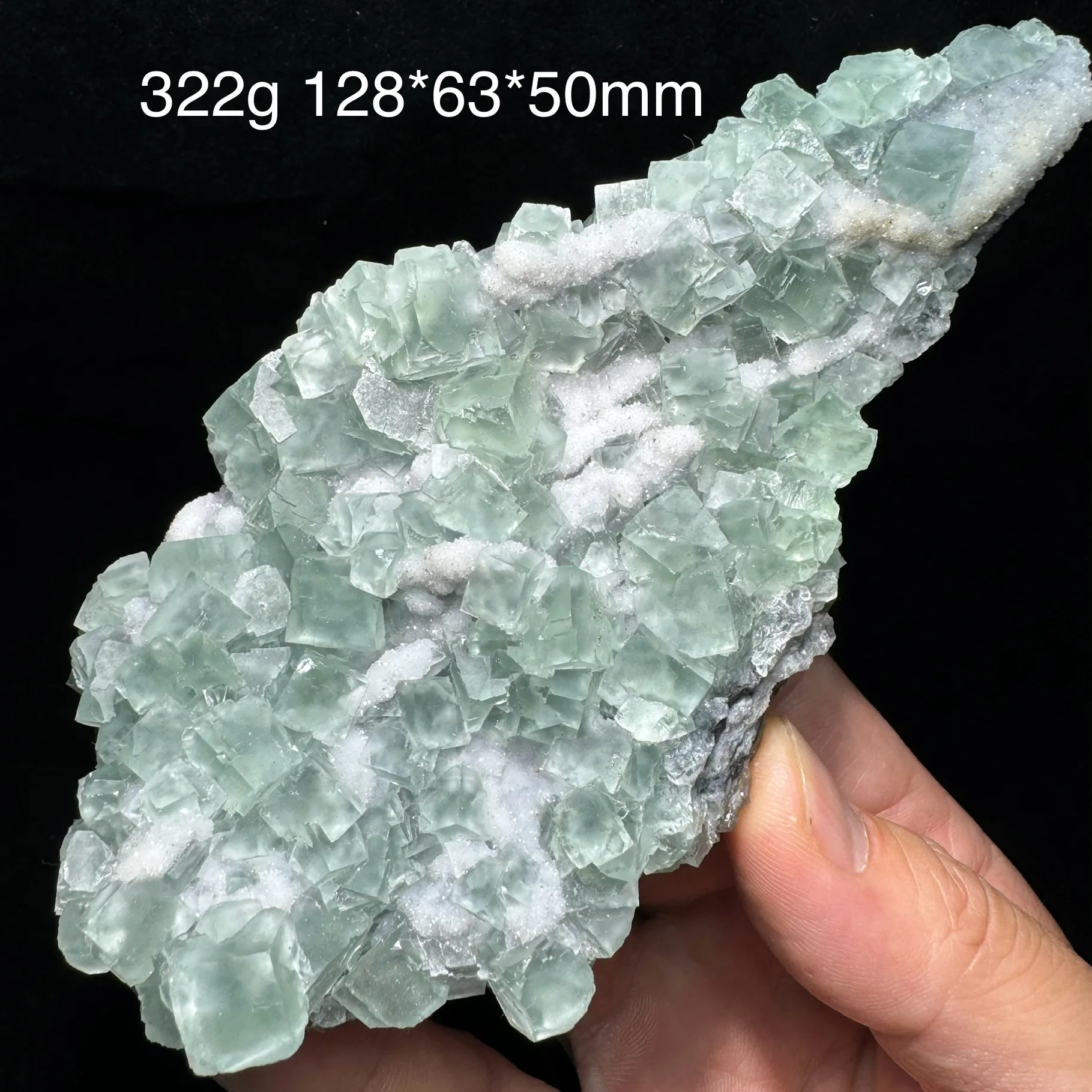 322g Natural ZheJiang Green Fluorite Mineral Specimen Healing Stone Shiny Quartz Crystals Desk Decor