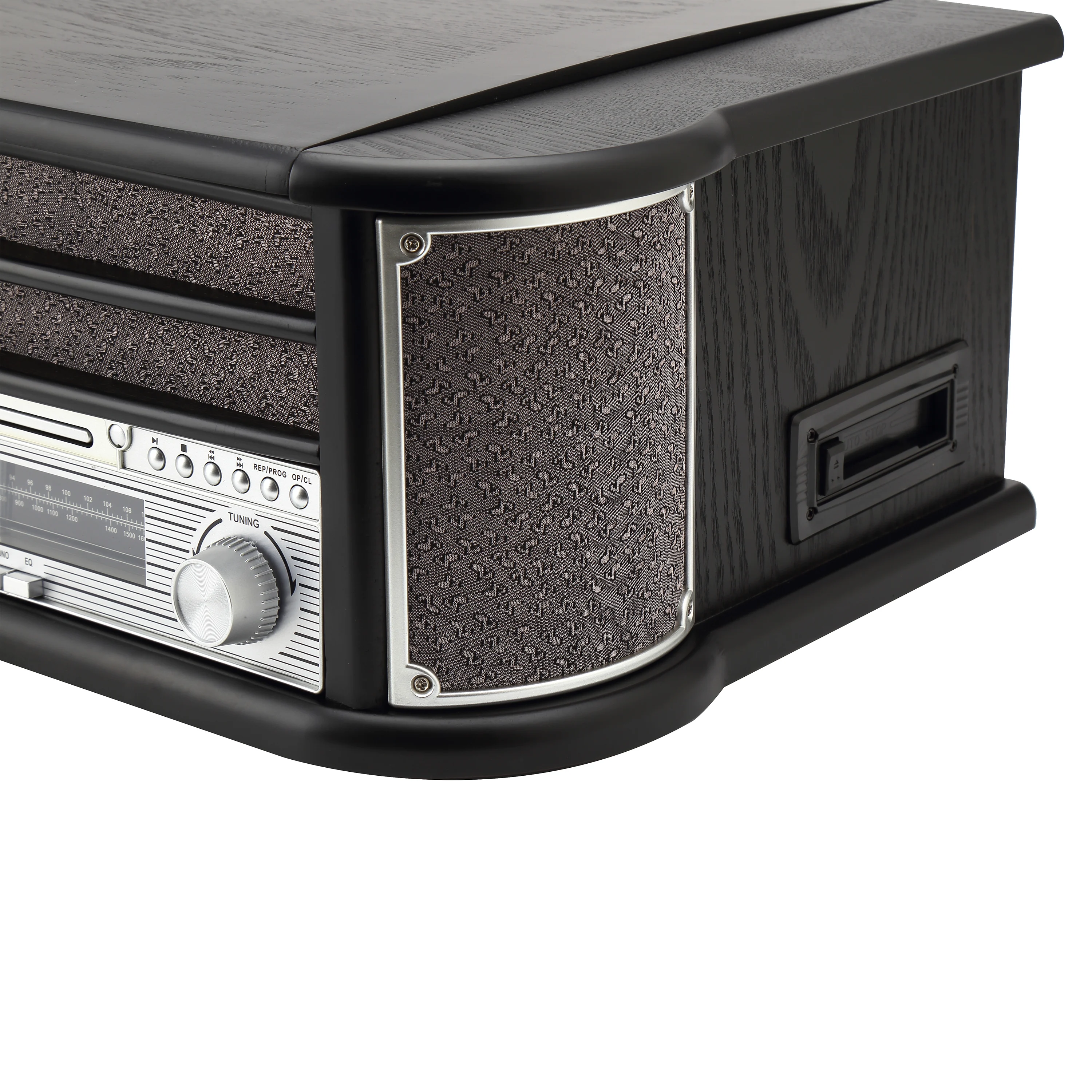 Phonograph Vinyl Record Player CD Tape USB SD Blue Tooth Play AM FM Radio Turntable With Stereo Speakers