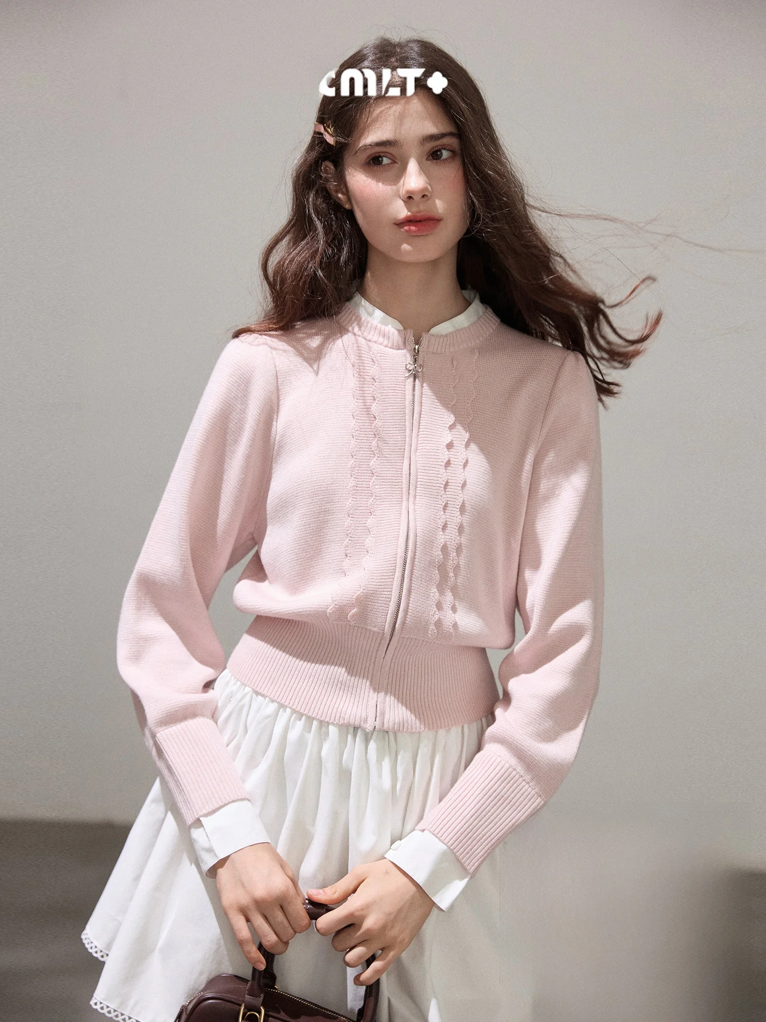 

Soft Camere Knitted Cardigan Women's Sweater Sle Seine River Side Long Sve round Ne Warmth Outerwear Coat