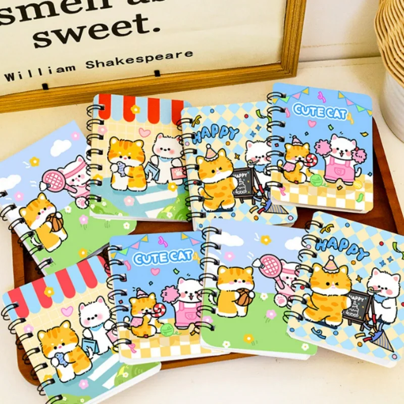 20-ピース-ロットかわいい猫コイルノートブックかわいいポータブルノートブック日記プランナー文具学用品