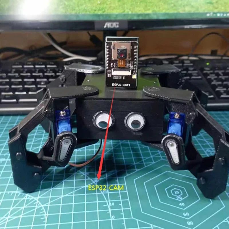 SG90 4 Dof робот-паук с камерой видео для Arduino робот DIY Kit ESP32-CAM Robot ESP8266 программируемый комплект с открытым кодом