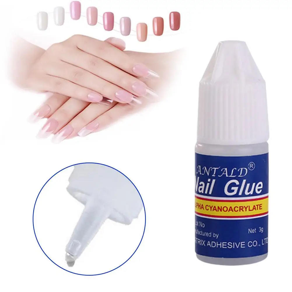 Pegamento adhesivo de secado rápido para uñas postizas, pegamento fuerte para puntas de uñas, Gel profesional de diamantes de imitación para arte acrílico, 5 piezas x 3g