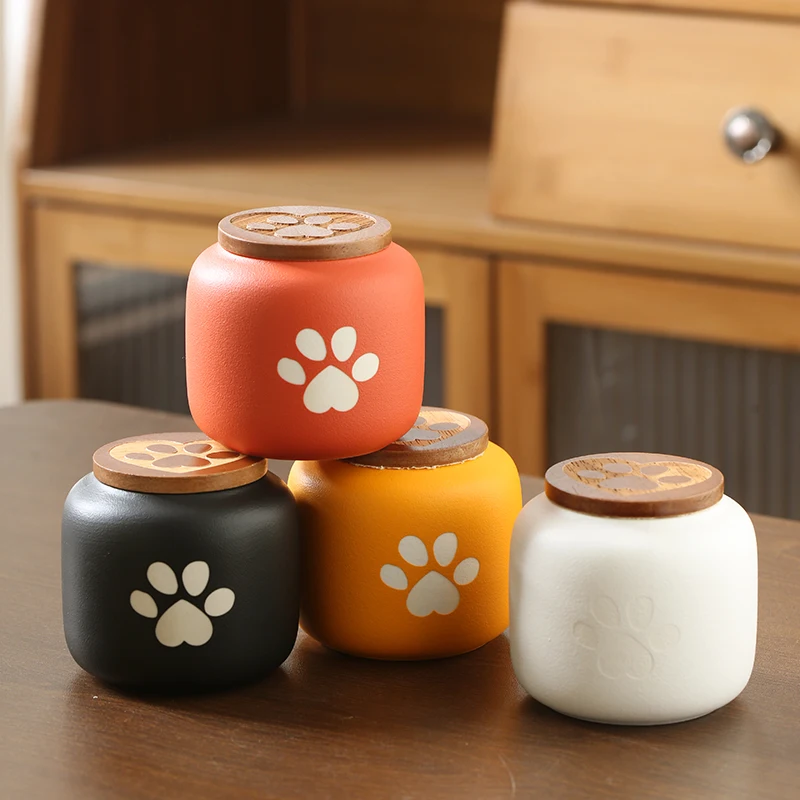 

180ML 7.6*7.4cm 2025 New Ceramic Pet Urns for Cats and Dogs, Funeral Supplies, Memory Collection Jars, Sealed Jars, Customizable