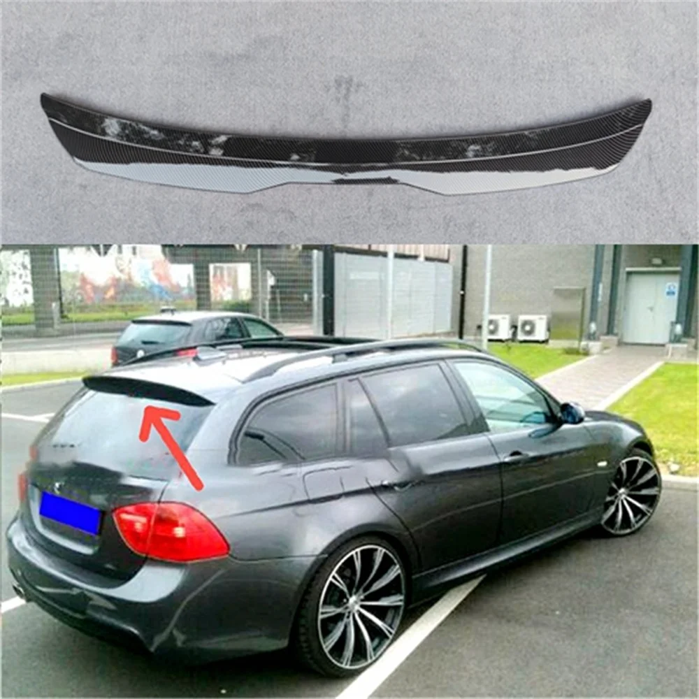 SPOILER EXTENSION for BMW 3 E91 M-PACK FACELIFT 3 Series Touring 2005-2012 ABS Plastic Car Tail Trunk Wing Rear Roof Spoiler