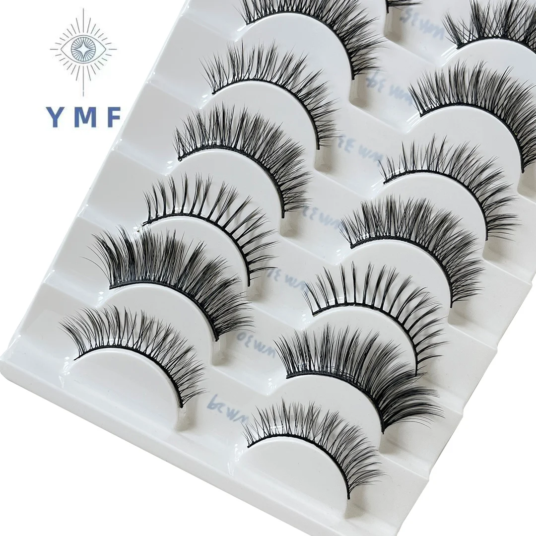 Faux Cils 10 Pairs New Half Lashes Cat Eye Handmade Soft Fluffy Fiber False Eyelashes Makeup Extension Half Lashes maquillage