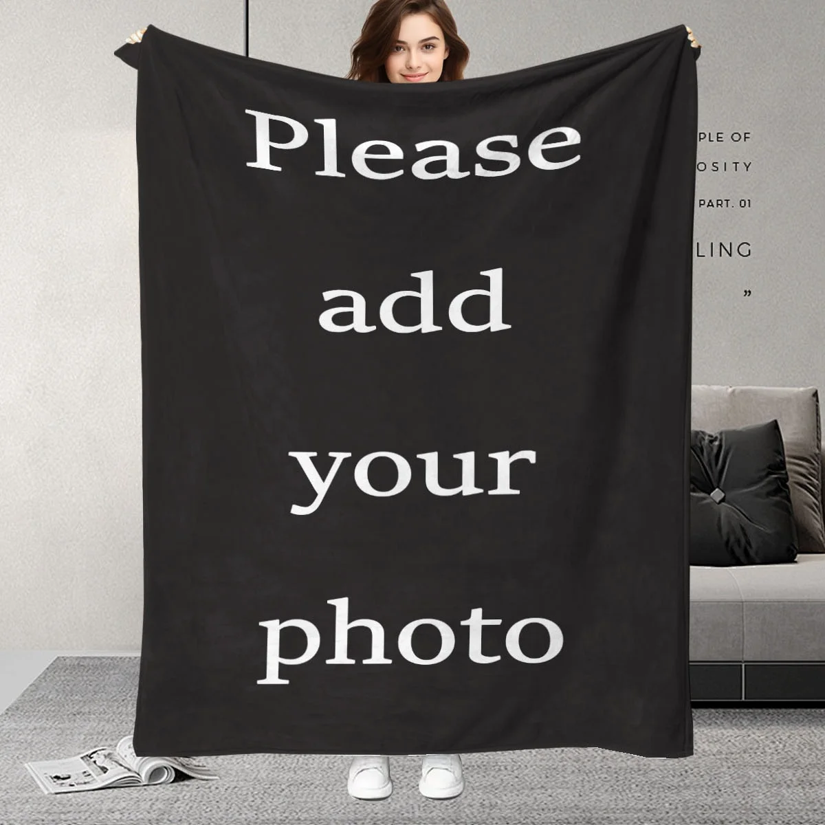 Custom Photo Blanket Personalized Picture Throw Crystal Velvet Flannel Blanket with Your Own Image for Sofa Bed Home Deco