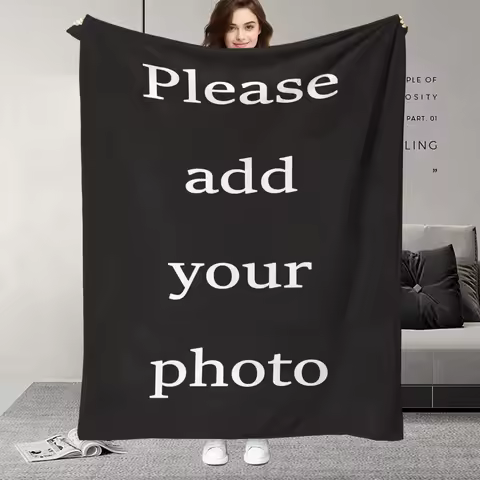 Custom Digital Flannel Fleece Blanket, suitable for family beds, sofas, offices, outdoor camping, Customized Blanket with Images