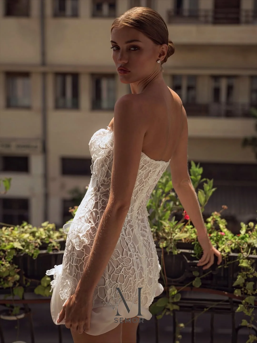 Semor Sexy Sweetheart Collar Wedding Dresses Short Women's Backless Mermaid Lace Mini Bridal Gowns Vestido De Novia Customized
