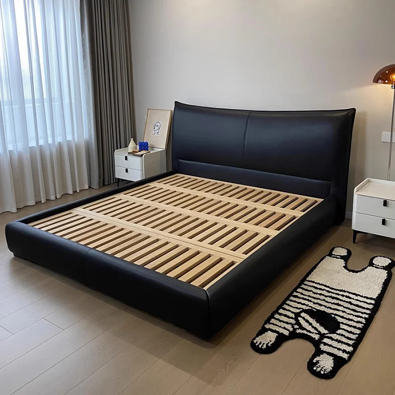 Black king size bed minimalist style minimalist leather bed frame