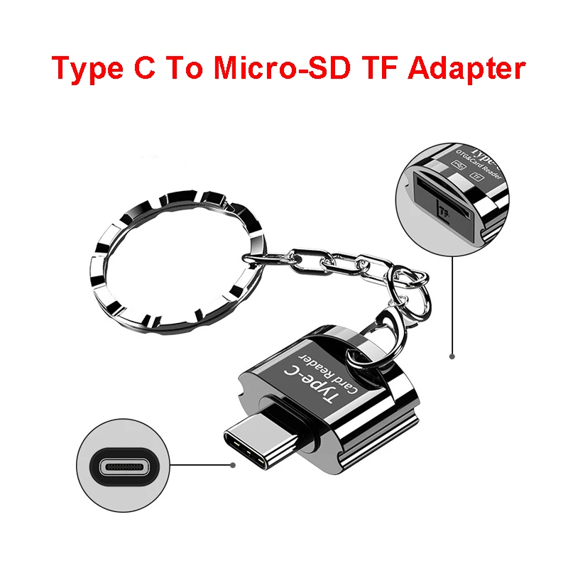 New USB 3.0 Type C To Micro-SD TF Adapter Cardreader Mini High Speed Smart Memory Card Reader Watching Movie Data Transmission