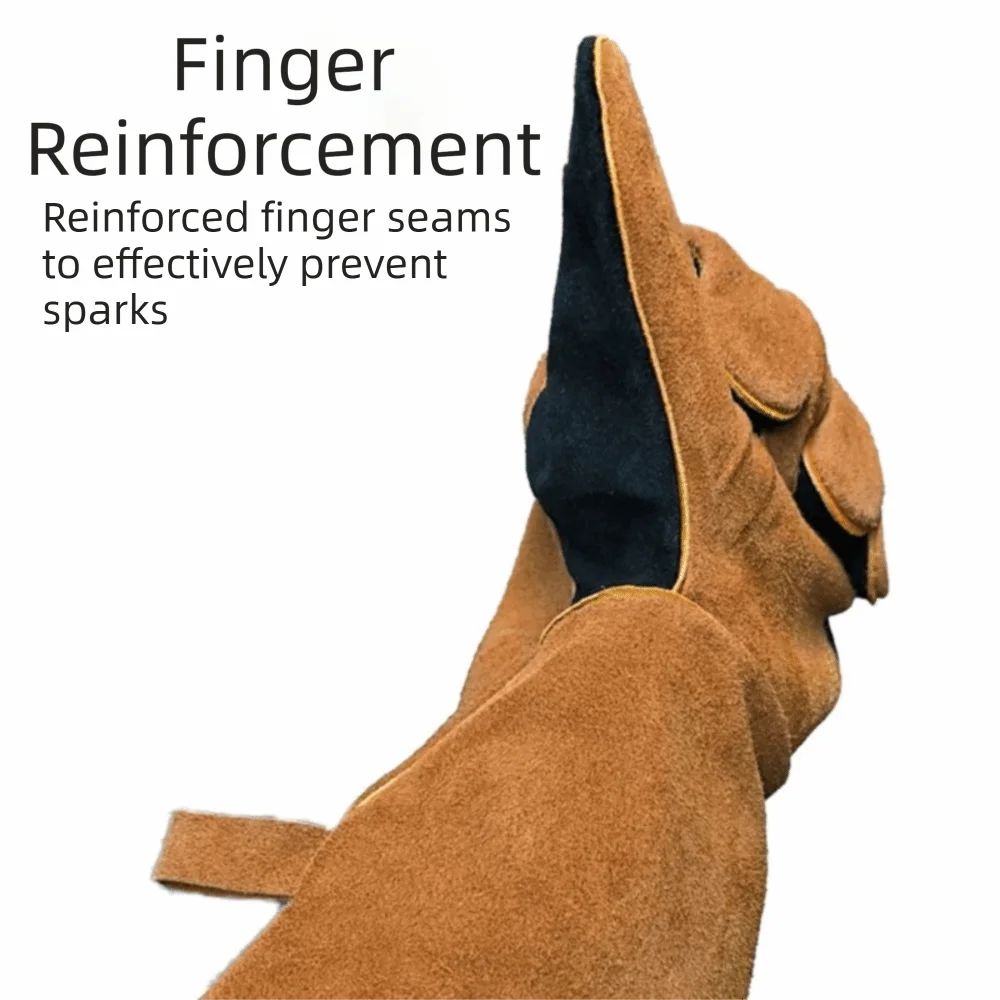 Heat-Resistant Electric Welding Gloves Wear-Resistant Anti-Splash Insulating Welding Gloves Long-Term Protective Thick