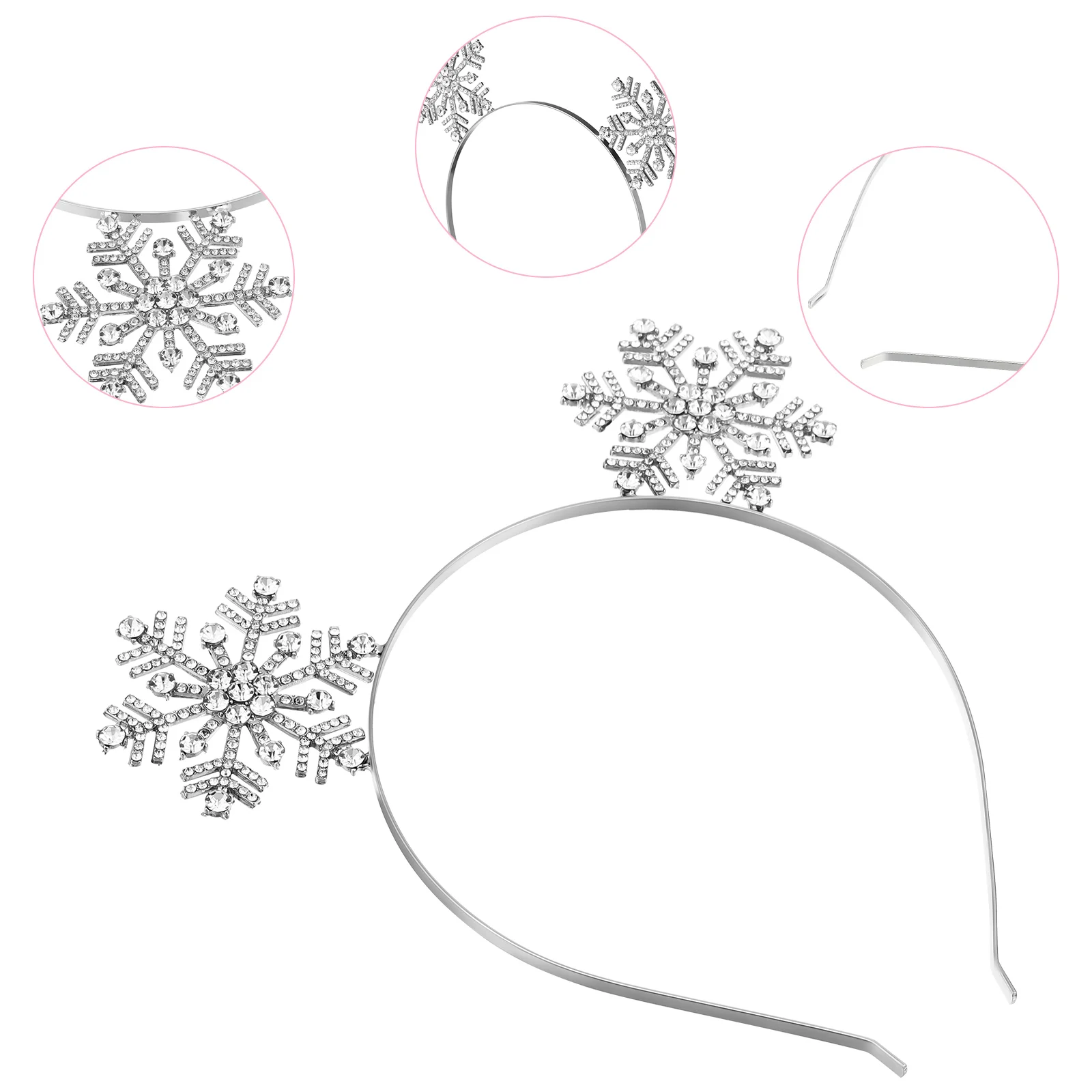 

3 Pcs Snowflake Headband Holiday Headbands Girls Christmas Decoration Snowflakes for Women Headpiece Hair Accessories