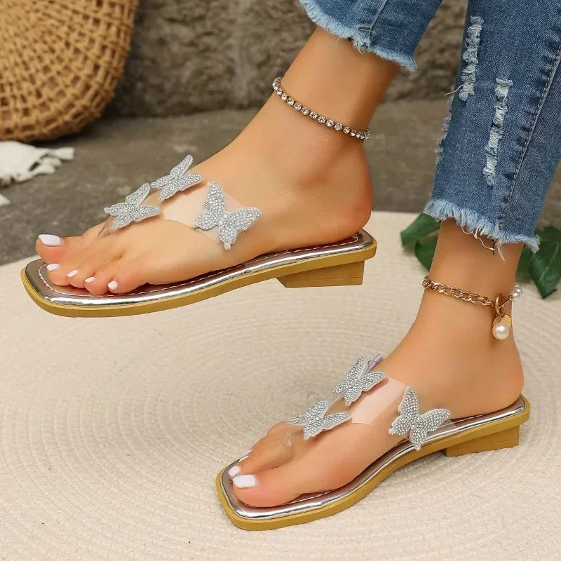 2024 Summer Fashion Women's Slippers Outdoor Shoes Women's Open Toe Casual Beach Slippers Temperament Versatile Women