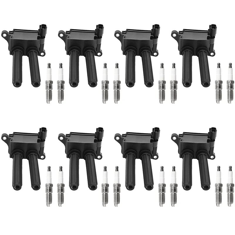 

8PCS Ignition Coil & 16PCS Spark Plug For Dodge Charger Durango Chrysler 300 5.7L V8 UF504, 56029129AA