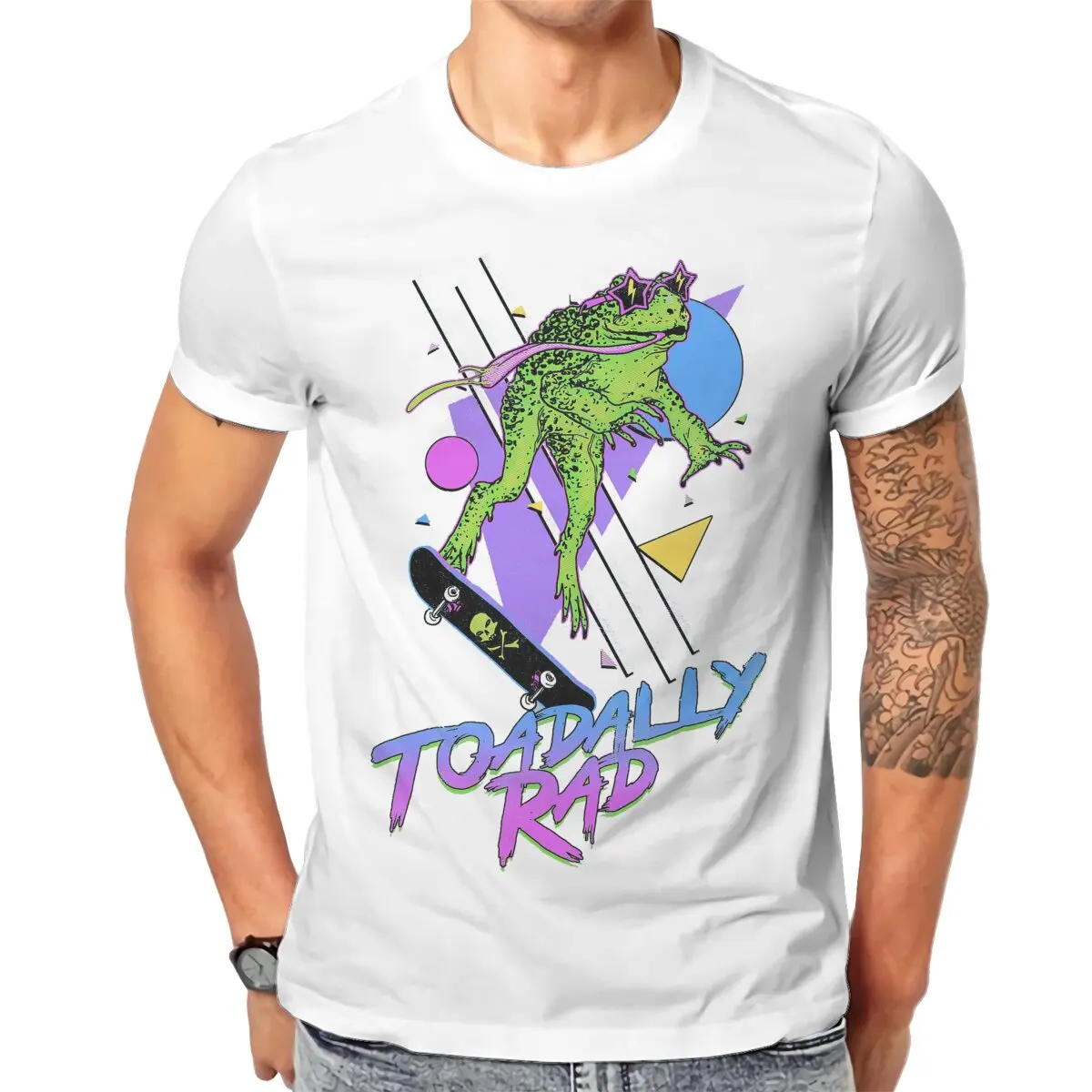 Toadally Rad O Neck TShirt Funny Frog Animal Fabric Basic T Shirt Men Tops Individuality Hot Sale