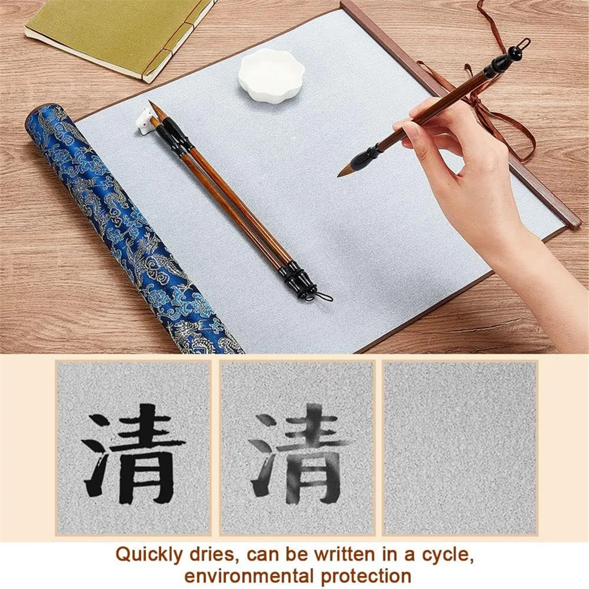 GIGI Inkless Chinese Calligraphy Set Reusable Water Writing Magic Cloth Scroll Traditional Chinese Calligraphy Writing Pens