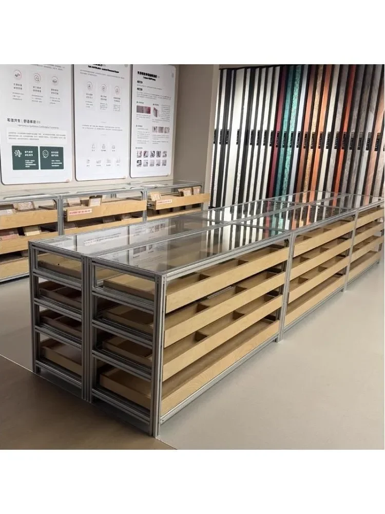 Shopping mall aluminum profile birch ocean panel display cabinet floor-to-ceiling simple modern office container display