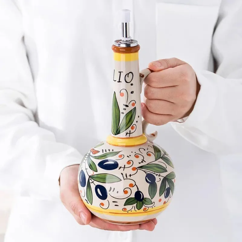 Ceramic Oil Bottle Soy Sauce Bottle Seasoning Jar Kitchen Supplies Nordic Vinegar Oil Dispenser Household Cooking Utensils view 2