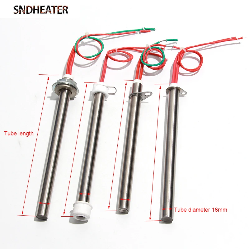 SNDHEATER Electric Dry Heater Tube Barbecue Heating Pipe 16*210/220/230/250/280mm 220V 500-700W 316SS for Skewer Toaster 1pc