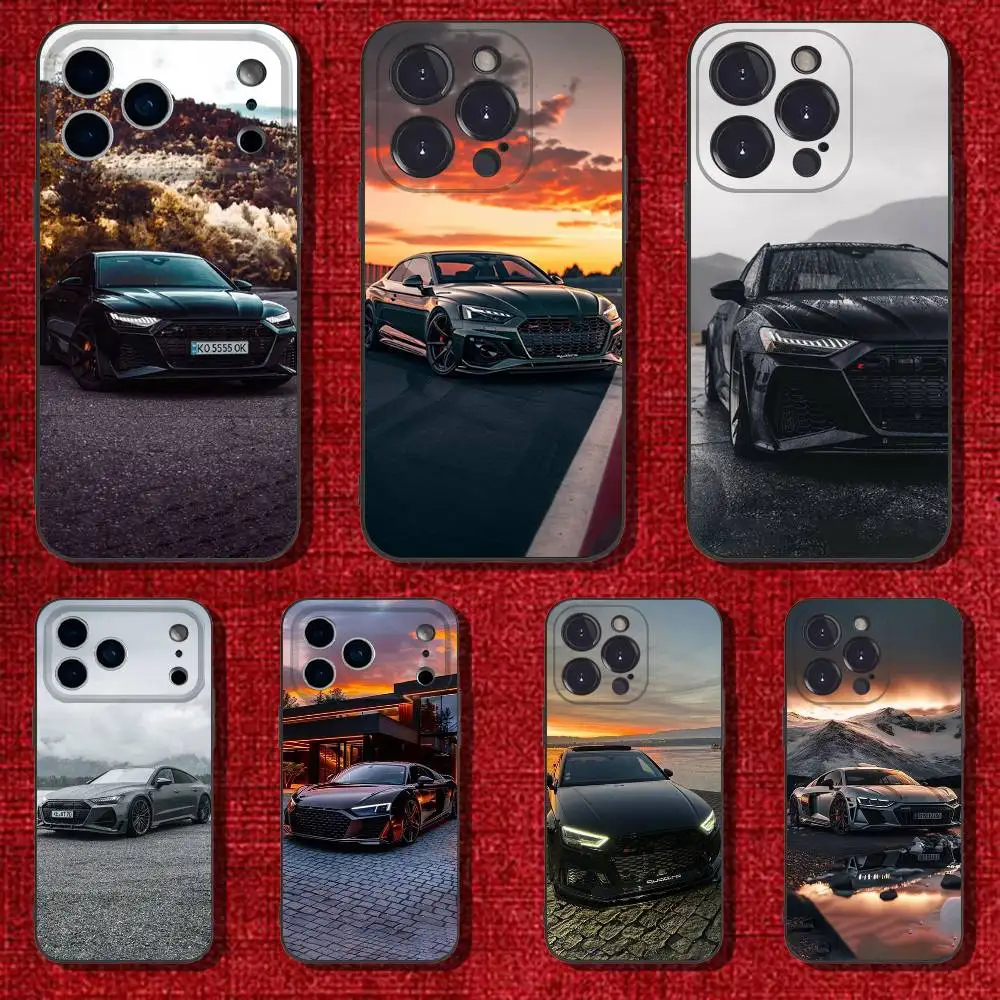 

A-Audis R-S Sport car Phone Case For iPhone 17,16,15,14,13,12,Pro,Max,Plus,E,SE4,Air,Mini Black Soft Cover
