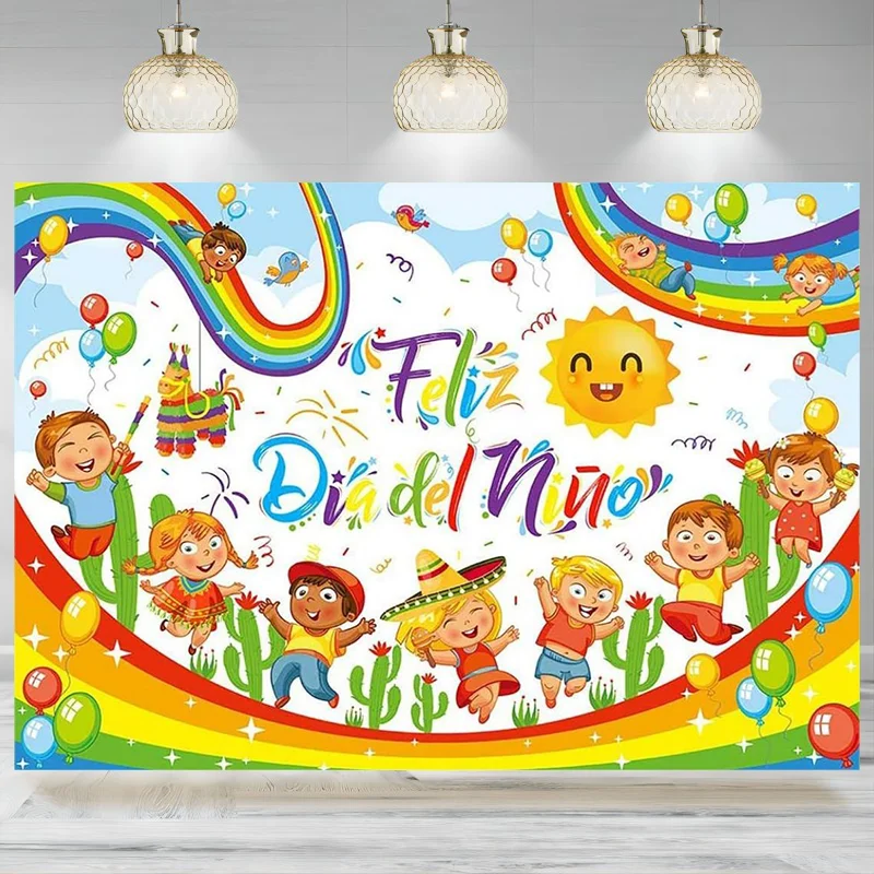 Children's Day Mexico Photography Backdrop Kids Rainbow Background Decorations School Classroom Childrens Party Banner