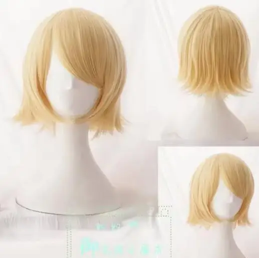 Rin / Len Short Golden Heat Resistant Synthetic Hair Cosplay Costume Wig