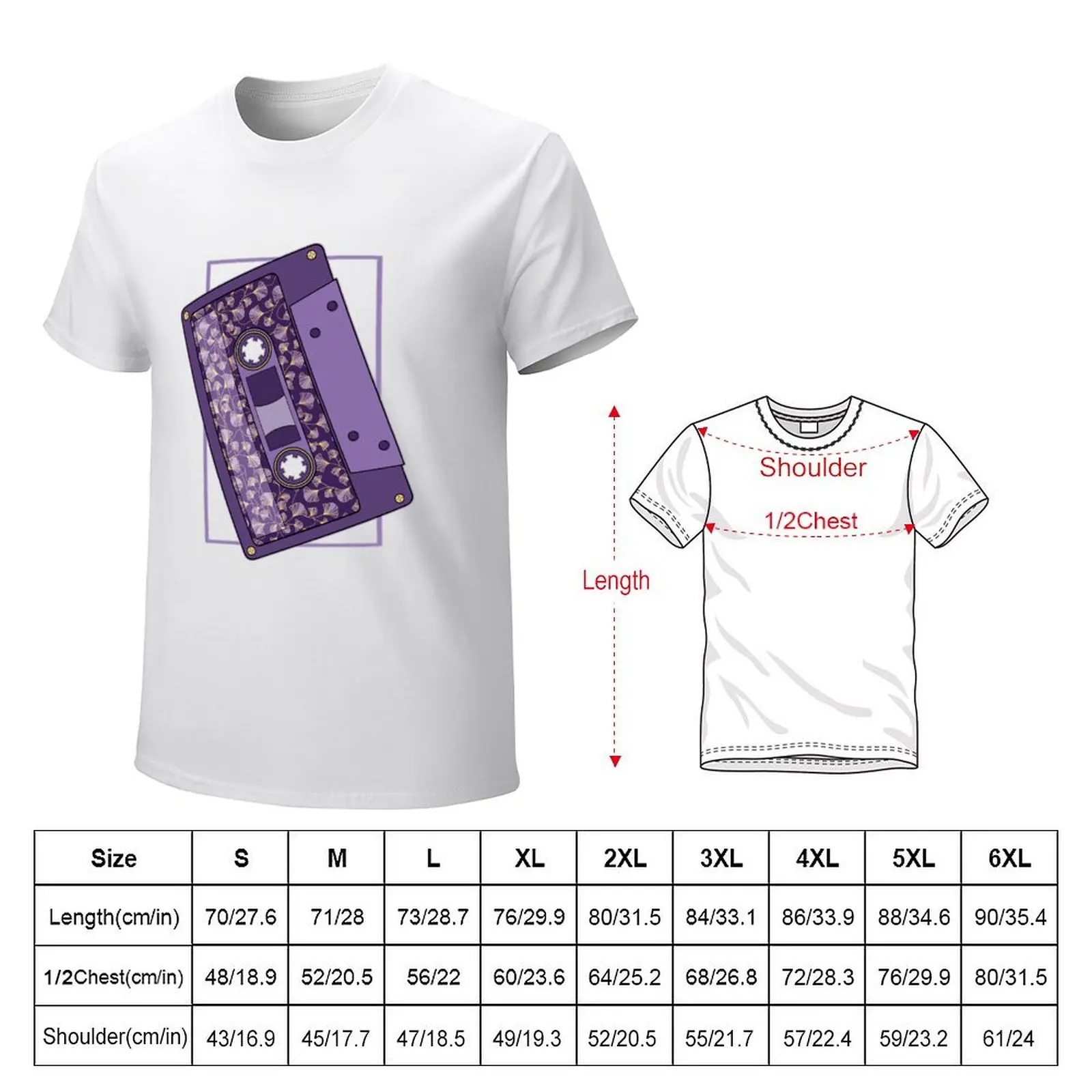 Flowers Pattern Mixtape Vintage Cassette (Purple) T-shirt oversized boys animal print hippie clothes T-shirt men