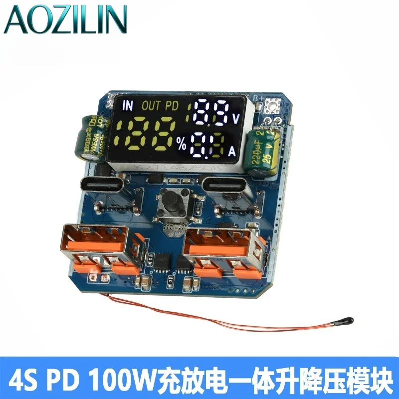 AOZILIN 20V 5A 100W PD Bidirectional Buck Boost Charging Discharging Module For 4S Lithium Battery DIY Power Bank