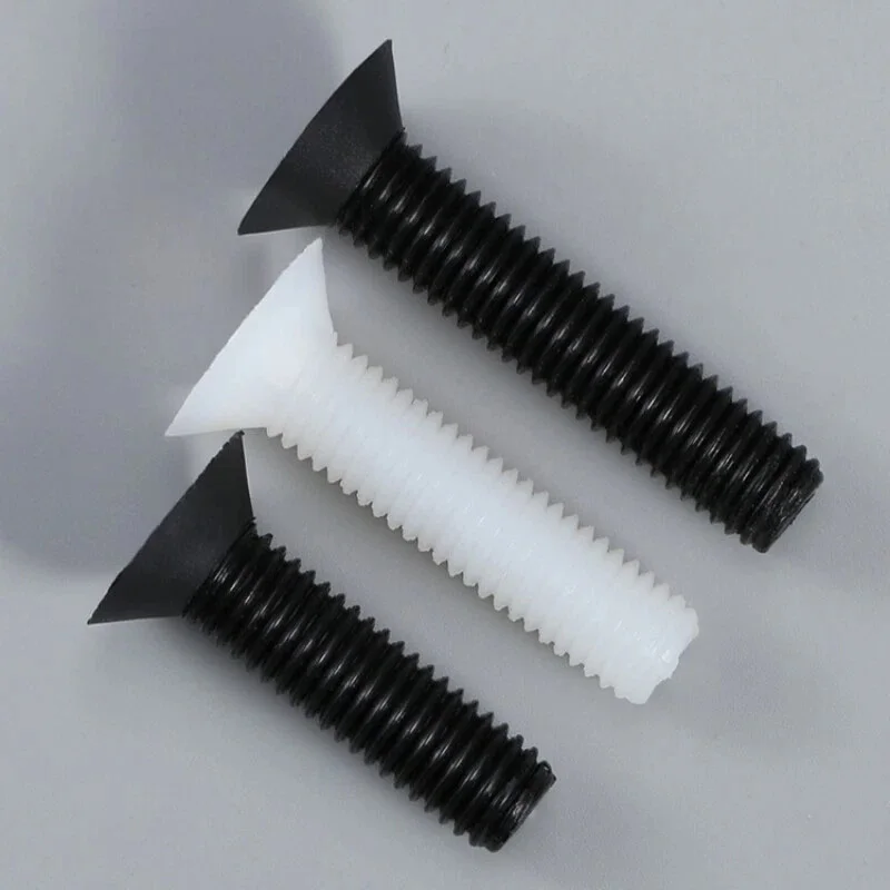 50~100Pcs Black/White PA66 Nylon Countersunk Screws  Phillips-Head Screws  Insulated Plastic Screws M2 M2.5 M3 M4 M5 M6 M8