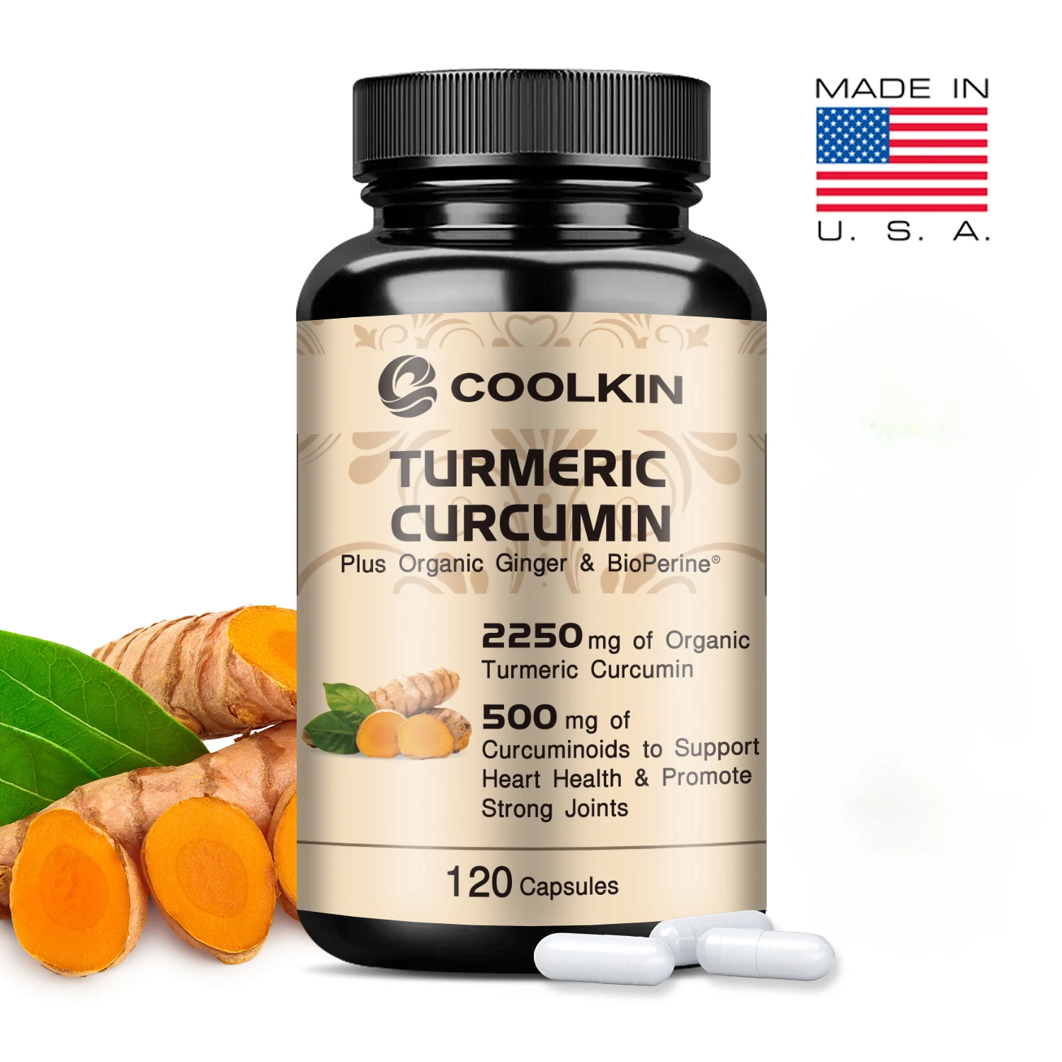 

Curcumin Turmeric - Supports Joint and Bone Health, Pain Relief, Non-GMO